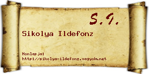 Sikolya Ildefonz névjegykártya